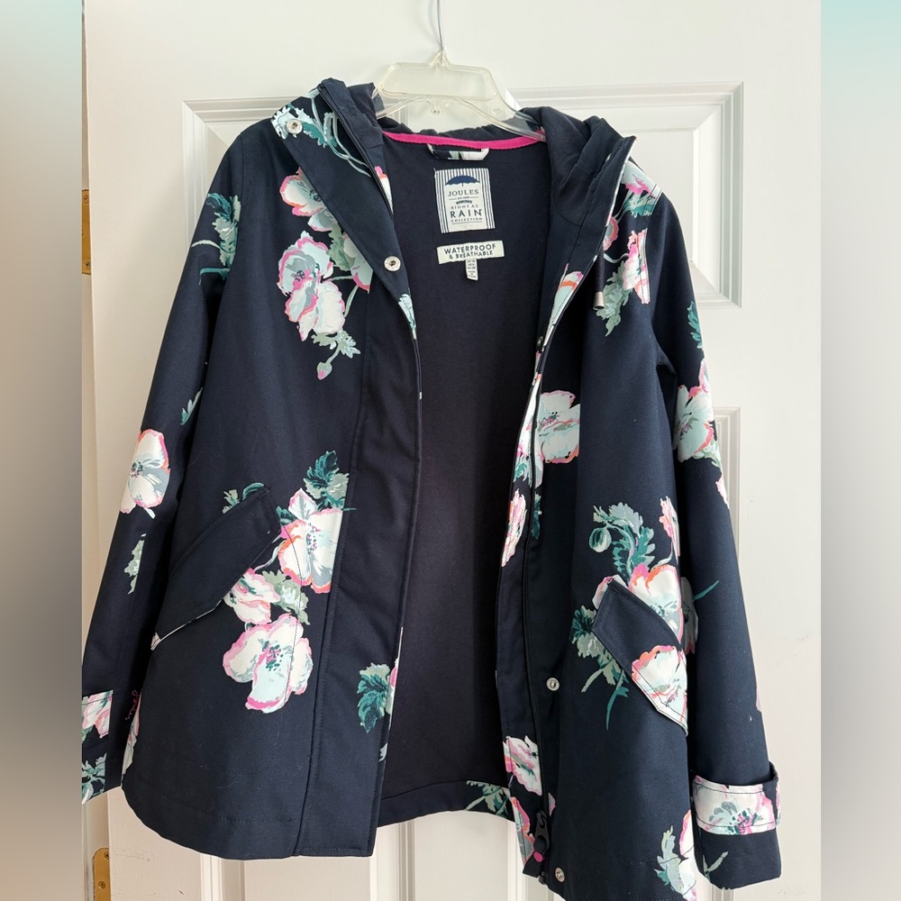 Floral Rain Jacket by Joules - Navy